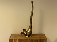 Mouse / muis met lange staart h82cm wit trash - afbeelding 1 van  1