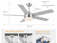 Mpayle plafondventilator met lampen - afbeelding 2 van  5