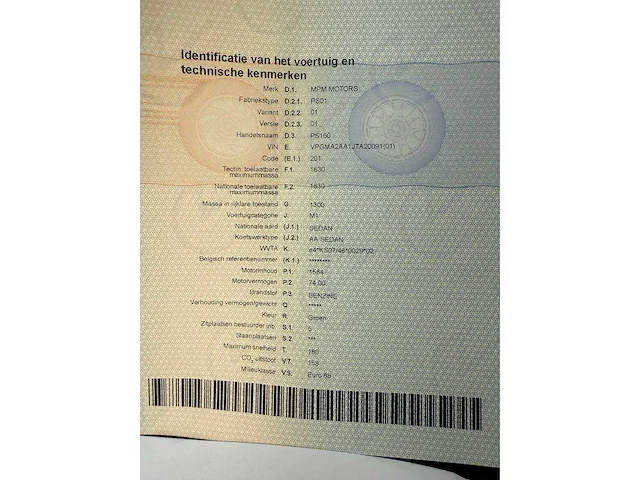 Mpm motors - 2018 - ps160 - personenauto - afbeelding 26 van  36