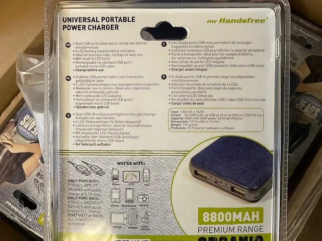 Mr. handsfree 8800mah premium range organic touch powerbank (37x) - afbeelding 2 van  5