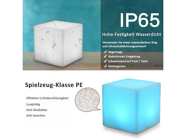 Mr.go 25cm color changing led light up cube sfeerlamp - afbeelding 4 van  6