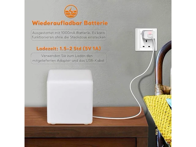 Mr.go 25cm color changing led light up cube sfeerlamp - afbeelding 5 van  6