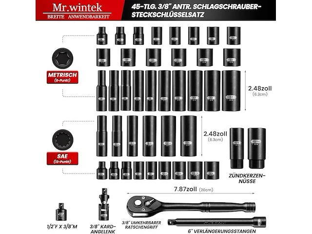 Mr.wintek dopsleutelset - afbeelding 3 van  6