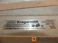 Muba kragamlift kal275 opvouwbare ligger lift roltafel - afbeelding 3 van  4