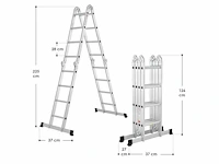 Multifunctionele aluminium ladder - 470 cm - afbeelding 7 van  7