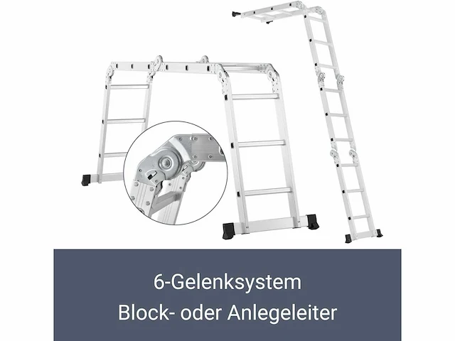 Multifunctionele aluminium ladder, 3x4 treden - 3,6 m - afbeelding 3 van  9