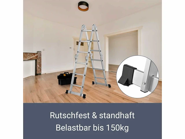 Multifunctionele aluminium ladder, 3x4 treden - 3,6 m - afbeelding 4 van  9