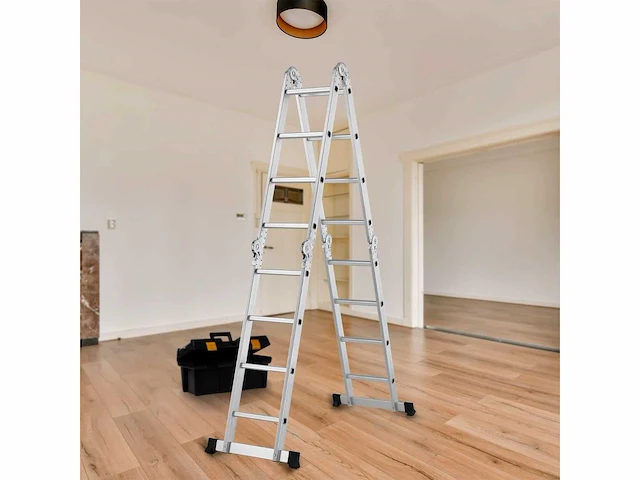 Multifunctionele aluminium ladder, 4x4 treden - 4,7 m - afbeelding 1 van  9