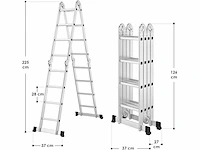 Multifunctionele aluminium ladder, 4x4 treden - 4,7 m - afbeelding 7 van  9