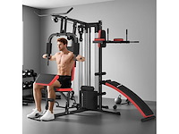 Multifunctionele verstelbare fitnessbank 10 contragewichten 65kg met beschermnet - afbeelding 2 van  8