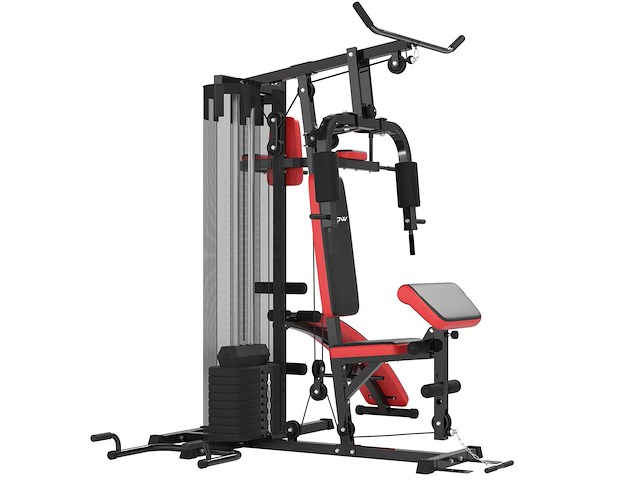 Multifunctionele verstelbare fitnessbank 10 contragewichten 65kg met beschermnet - afbeelding 3 van  8