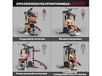 Multifunctionele verstelbare fitnessbank 10 contragewichten 65kg met beschermnet - afbeelding 5 van  8