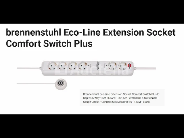 Multiprise brennenstuhl eco-line verlengdoos comfort schakelaar - afbeelding 1 van  1
