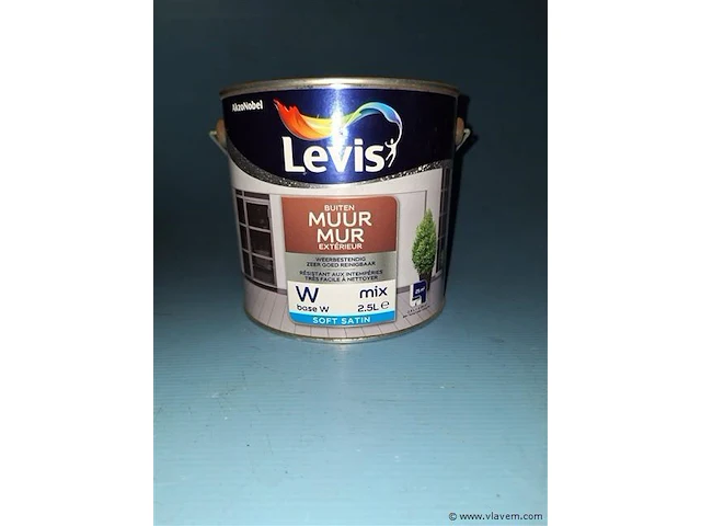 Muurverf 2,5l weersbestendig soft satin merk ; levis winkelprijs 70 € - afbeelding 1 van  1