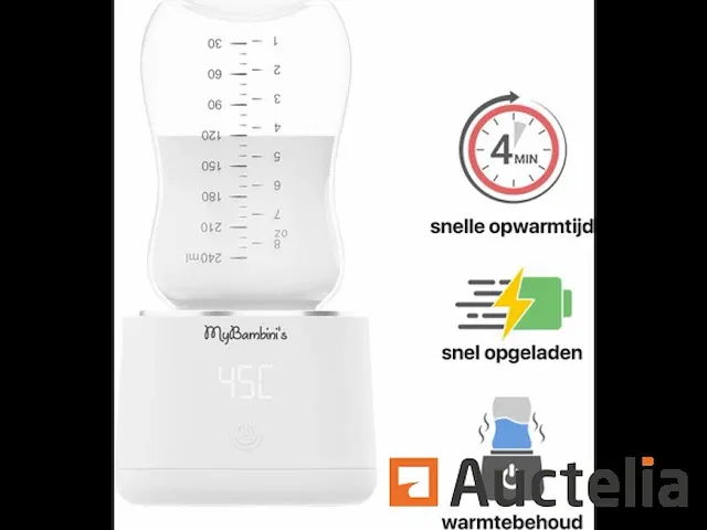 Mybambini's bottle warmer pro™ - draagbare baby flessenwarmer voor onderweg - wit - geschikt voor avent philips, chicco & dodie - afbeelding 2 van  6