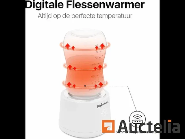 Mybambini's bottle warmer pro™ - draagbare baby flessenwarmer voor onderweg - wit - geschikt voor avent philips, chicco & dodie - afbeelding 5 van  6