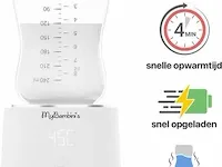 Mybambini's bottle warmer pro™ - draagbare baby flessenwarmer voor onderweg - wit - geschikt voor avent philips, chicco & dodie - afbeelding 1 van  9