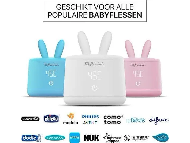 Mybambini's bottle warmer pro™ - draagbare baby flessenwarmer voor onderweg - wit - geschikt voor avent philips, chicco & dodie - afbeelding 6 van  9