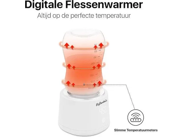 Mybambini's bottle warmer pro™ - draagbare baby flessenwarmer voor onderweg - wit - geschikt voor avent philips, chicco & dodie - afbeelding 9 van  9