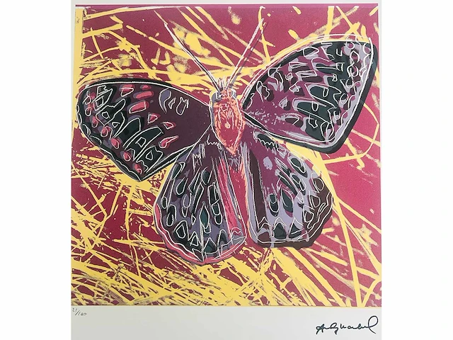 (naar) andy warhol - butterfly - offset - afbeelding 4 van  10