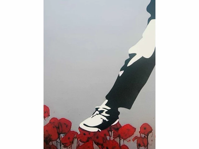 (naar) banksy - flower thrower - kleurenprint op canvas - afbeelding 5 van  7