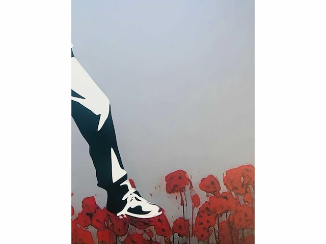 (naar) banksy - flower thrower - kleurenprint op canvas - afbeelding 6 van  7
