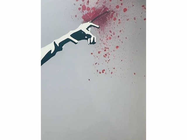 (naar) banksy - flower thrower - kleurenprint op canvas - afbeelding 7 van  7