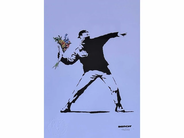 (naar) banksy - flower thrower - afbeelding 1 van  4