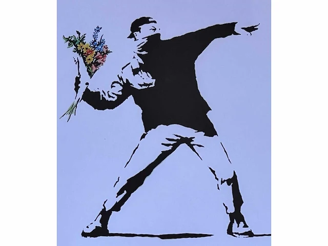 (naar) banksy - flower thrower - afbeelding 2 van  4