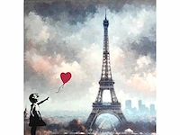 (naar) banksy - girl with balloon in paris - afbeelding 1 van  5