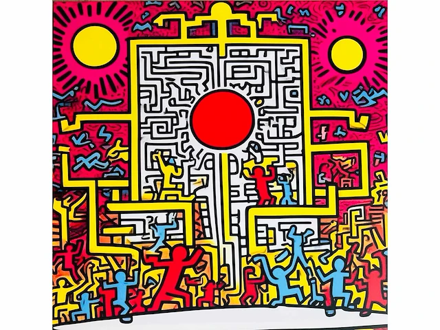 (naar) keith haring - kleurenprint op canvas - afbeelding 2 van  8