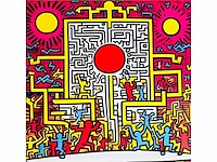 (naar) keith haring - kleurenprint op canvas - afbeelding 2 van  8