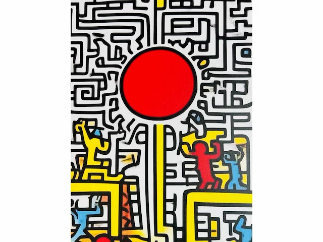 (naar) keith haring - kleurenprint op canvas - afbeelding 6 van  8
