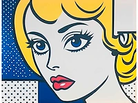 (naar) roy lichtenstein - girl - kleurenprint op canvas - afbeelding 1 van  4