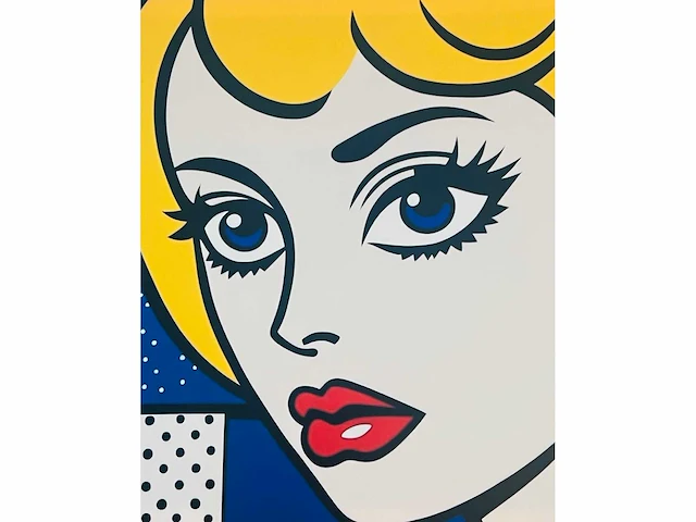 (naar) roy lichtenstein - girl - kleurenprint op canvas - afbeelding 2 van  4