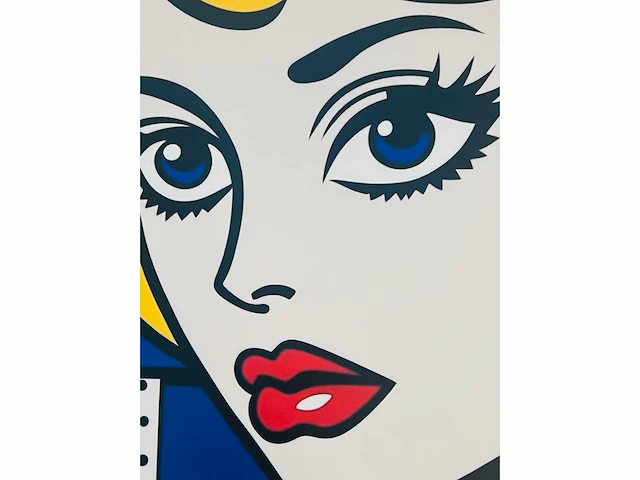 (naar) roy lichtenstein - girl - kleurenprint op canvas - afbeelding 3 van  4