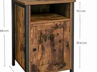 Nachtkastje - bijzetkastje - bijzettafel - industrieel - slaapkamer - hout - ijzer - bruin/zwart - 40x40x60 - afbeelding 3 van  3