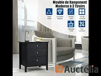 Nachtkastje tafel tafel 3 lades 60 x 45 x 66 cm - afbeelding 2 van  9