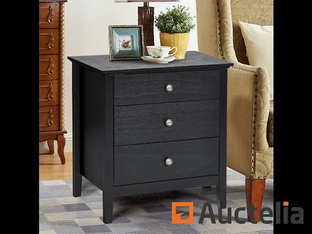 Nachtkastje tafel tafel 3 lades 60 x 45 x 66 cm - afbeelding 3 van  9