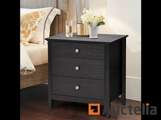Nachtkastje tafel tafel 3 lades 60 x 45 x 66 cm - afbeelding 6 van  9