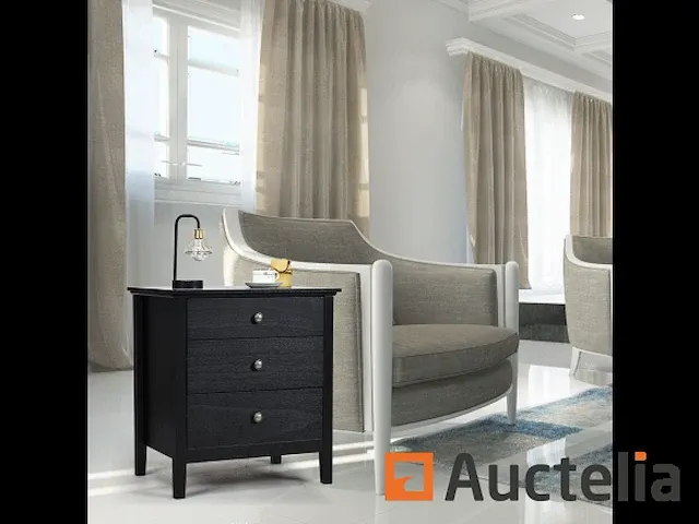 Nachtkastje tafel tafel 3 lades 60 x 45 x 66 cm - afbeelding 7 van  9