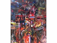 Nahum suwarsita - my dream city - gemengde techniek op doek - afbeelding 1 van  9