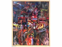 Nahum suwarsita - my dream city - gemengde techniek op doek - afbeelding 2 van  9