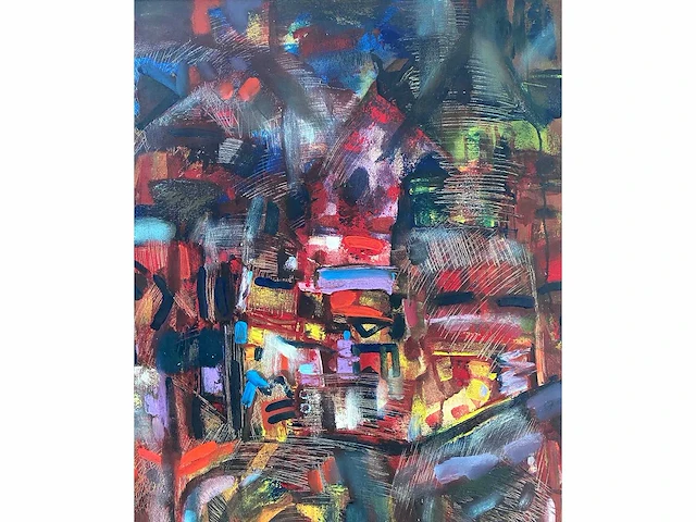Nahum suwarsita - my dream city - gemengde techniek op doek - afbeelding 5 van  9