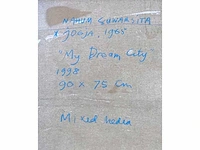 Nahum suwarsita - my dream city - gemengde techniek op doek - afbeelding 9 van  9