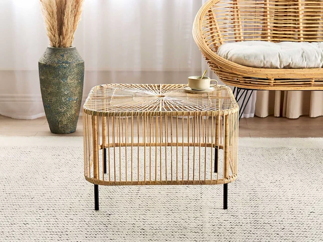 Naturel rotan tuin salontafel - afbeelding 4 van  7
