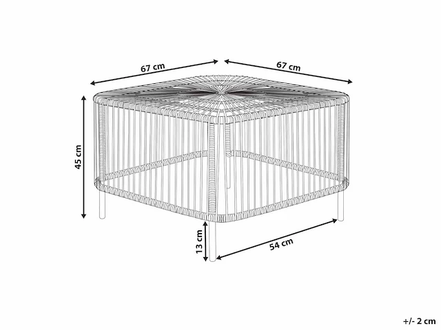 Naturel rotan tuin salontafel - afbeelding 7 van  7