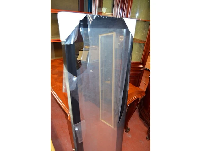 Natuurkleur houten tv meubel 2 laden afm. 118x53x50, spiegel in natuurkleur houten kader, spiegel in zwarte kader - afbeelding 7 van  7