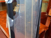 Natuurkleur houten tv meubel 2 laden afm. 118x53x50, spiegel in natuurkleur houten kader, spiegel in zwarte kader - afbeelding 7 van  7
