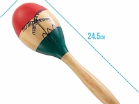 Natuurlijke handgeschilderde houten maracas - afbeelding 4 van  4